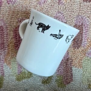 🐈🐈‍⬛Fishs Eddy Cats + Cat Tricks ceramic heavy duty diner-style mug EUC